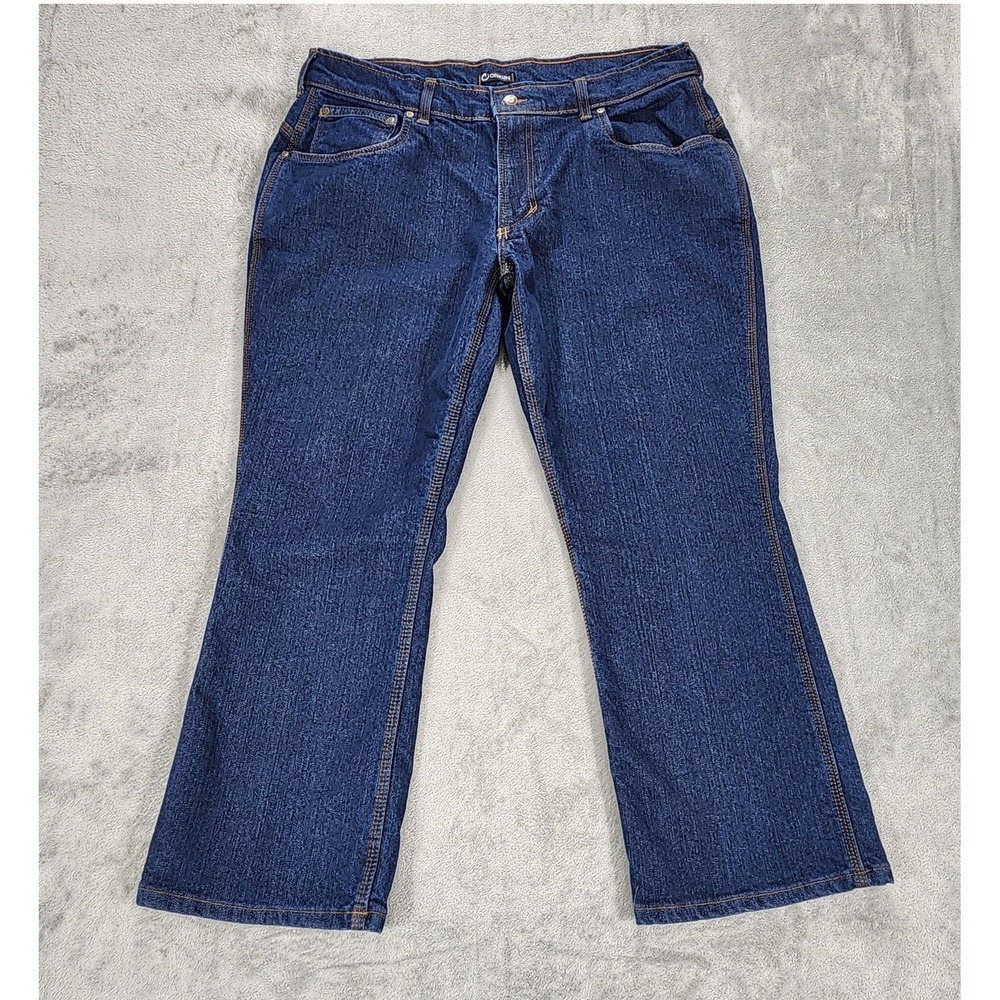 Origin‎ USA Boot Jeans Mens 36x28 Dark Wash Blue Regular Fit Bootcut Denim Pants